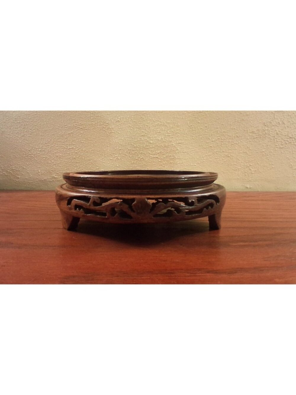 Antique Chinese Wood  Hand Carved Plant Base Stand